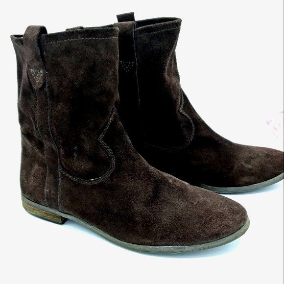 Vince Camuto Shoes - VINCE CAMUTO Fanti Slouch Fudge Brownie Suede Leather Mid Calf Length Boots